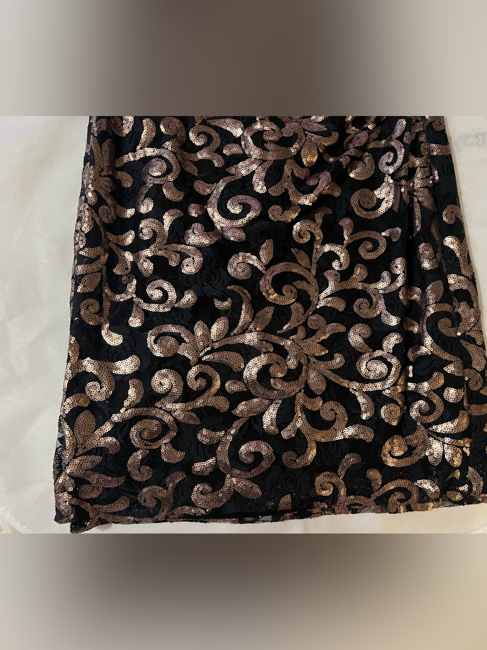 Lauren Ralph Lauren Dress Size 8 Black Bronze Sequin Lace Sheath Cocktail Dress - Picture 11 of 11